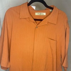 Tommy Bahama Button Down Short Sleeve Orange Mens L